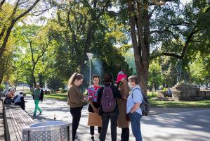 People reunited in the park